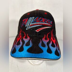 Y2K TALLADEGA Superspeedway Baseball Cap youth ISC Motorsports all over flame